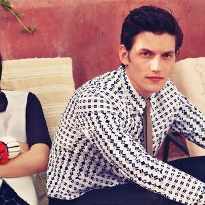 Marni at H&M 2012 L geometric oversized shirt.